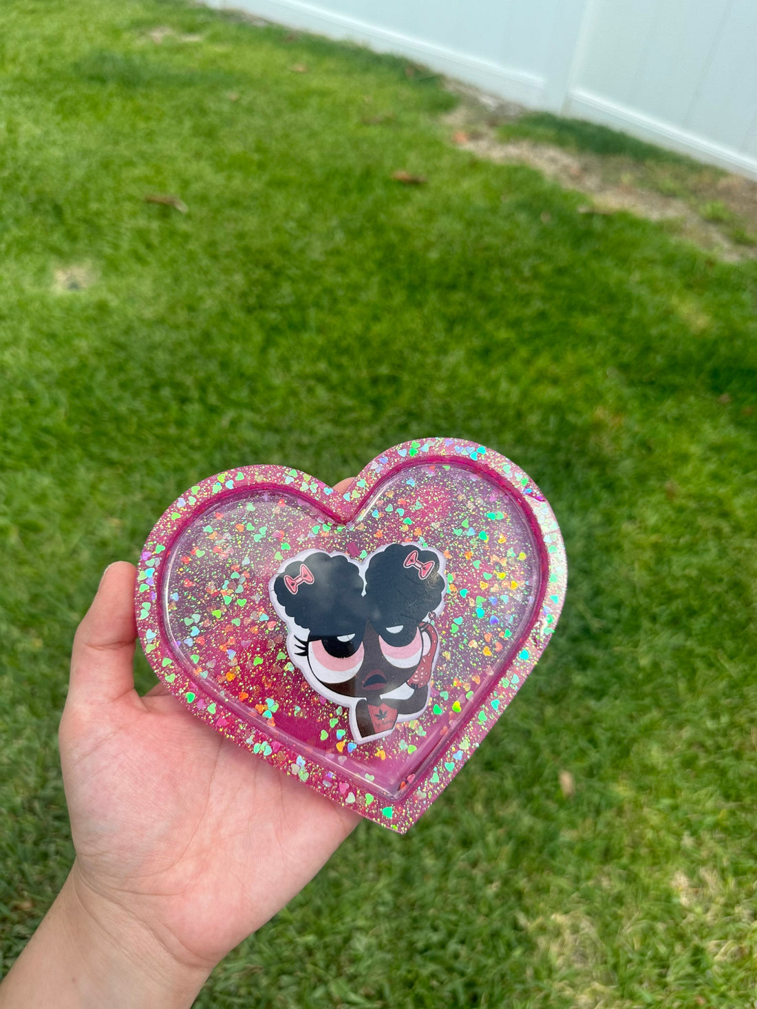 Black Buttercup Fushia Rolling Tray image 0
