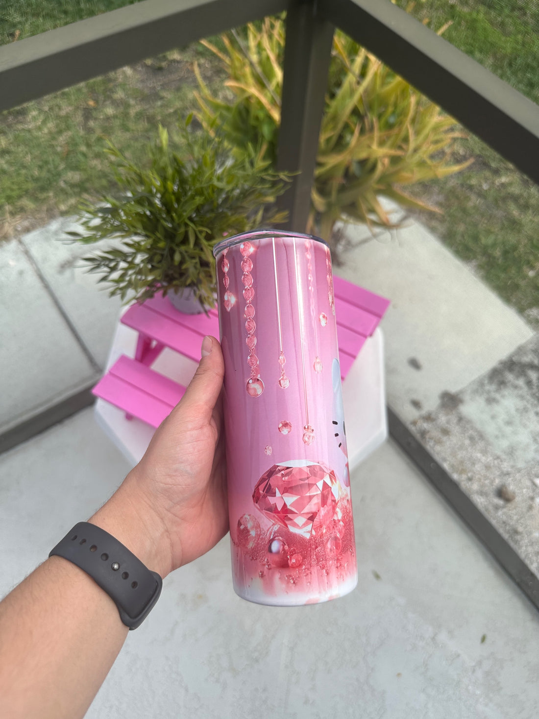 Pink Diamonds Hello Kitty  Tumbler image 0