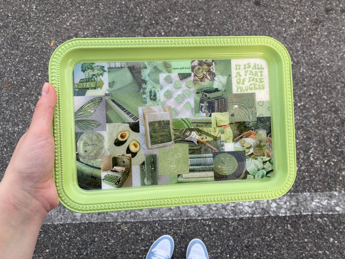 Sage Green Aesthetic Collage Tray image 0