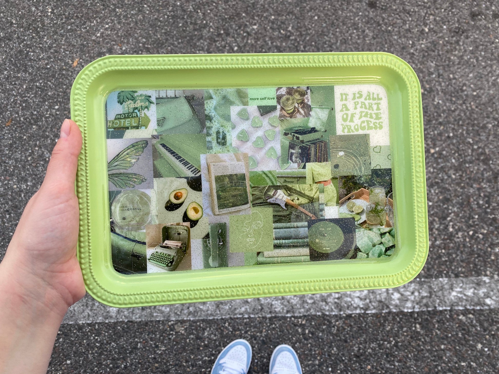 Sage Green Aesthetic Collage Tray image 0