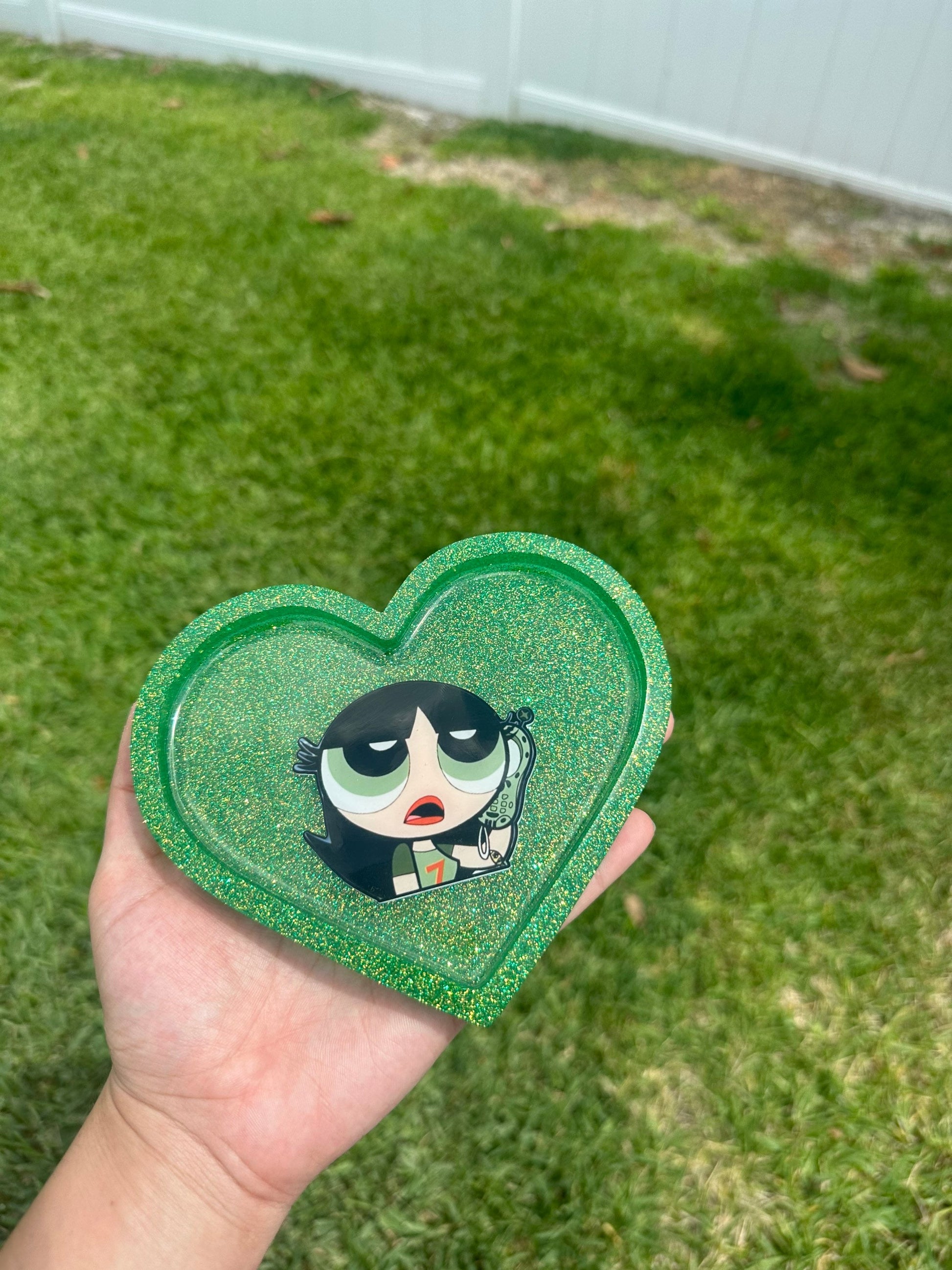 Glitter Buttercup Rolling Tray Heart Shaped image 0