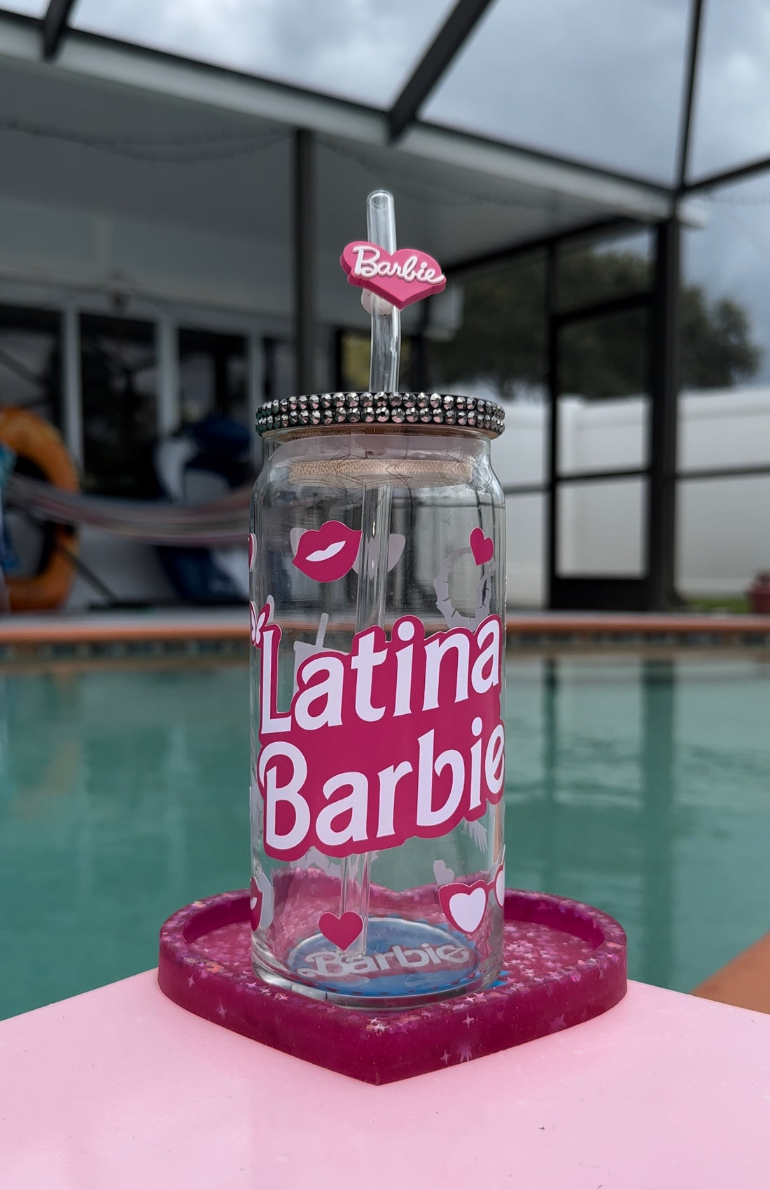 Latina Barbie Glass Cup image 0