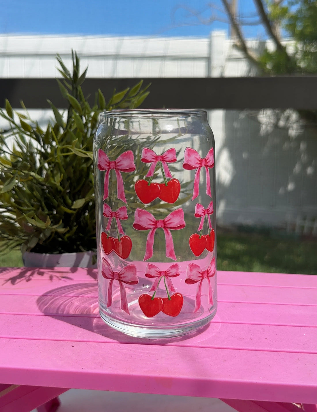 Coquette Cherries Glass Cup image 0