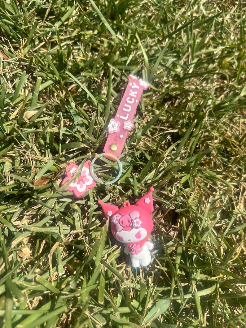 Pink Kuromi Keychain image 1