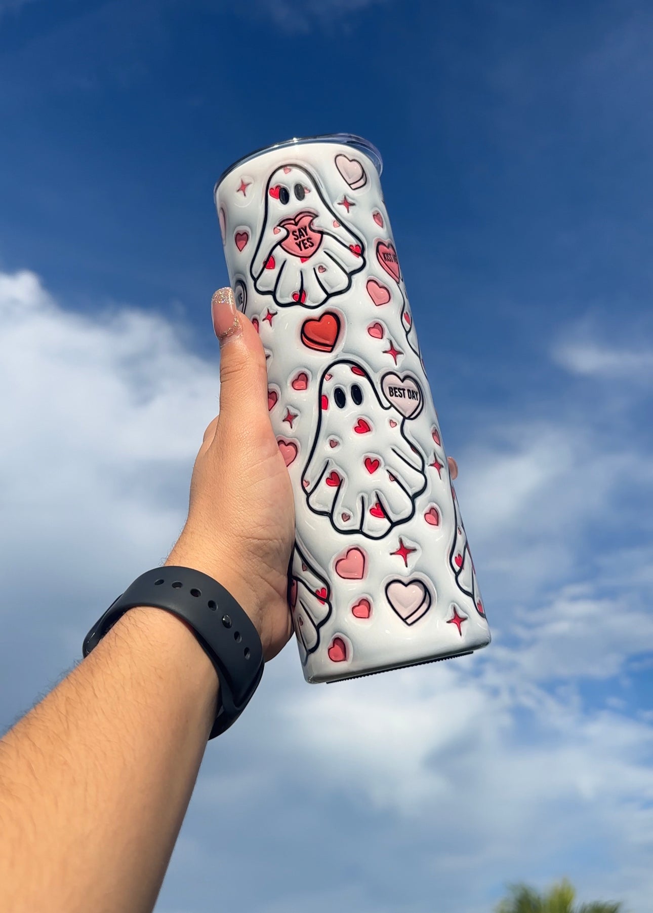 Be my Boo Ghost Valentine Tumbler image 1