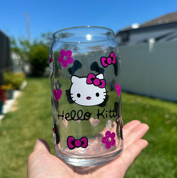 Kawaii Kitty Glass Cup image 0