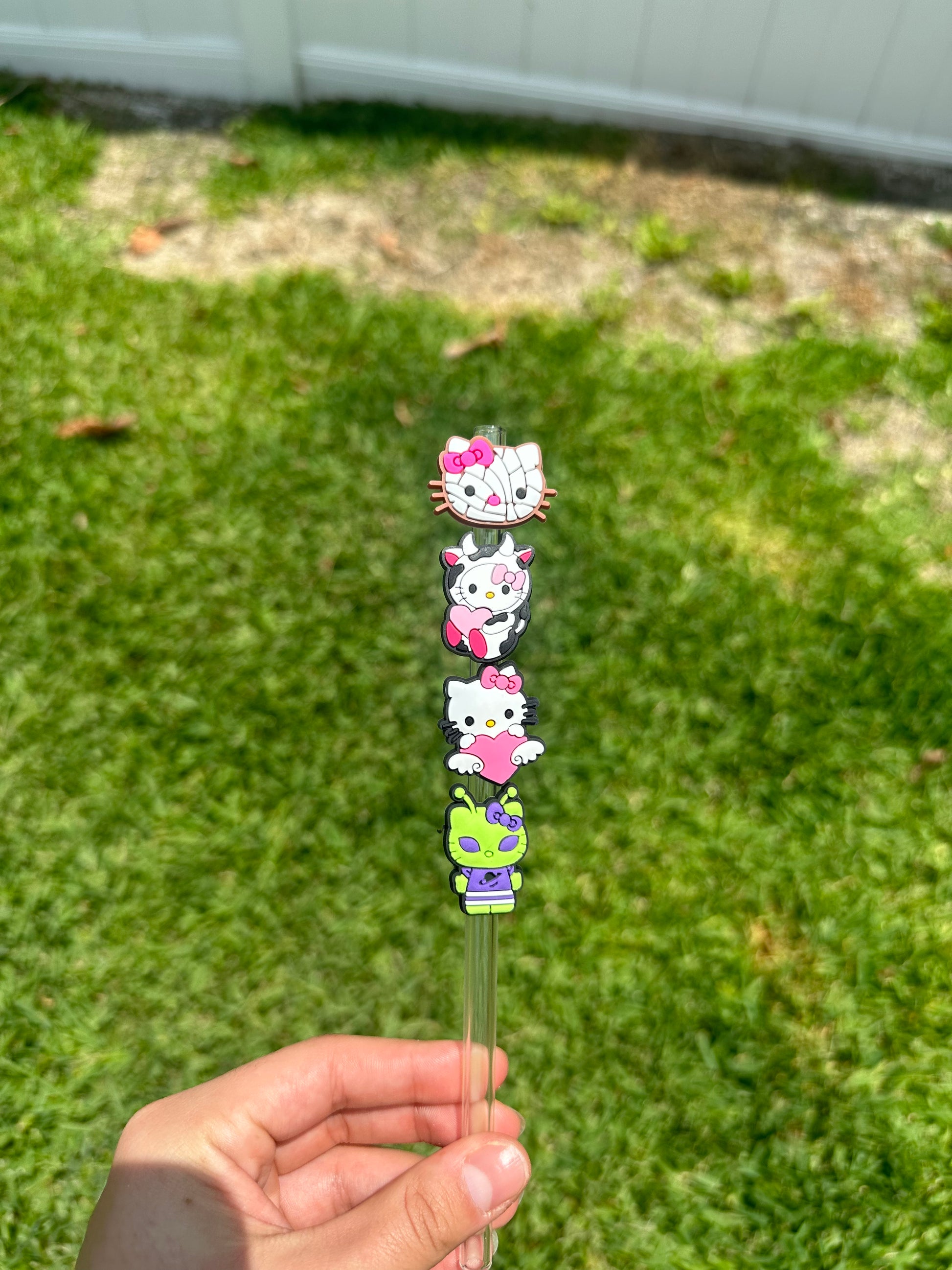 Kawaii Kitty Straw Toppers image 0