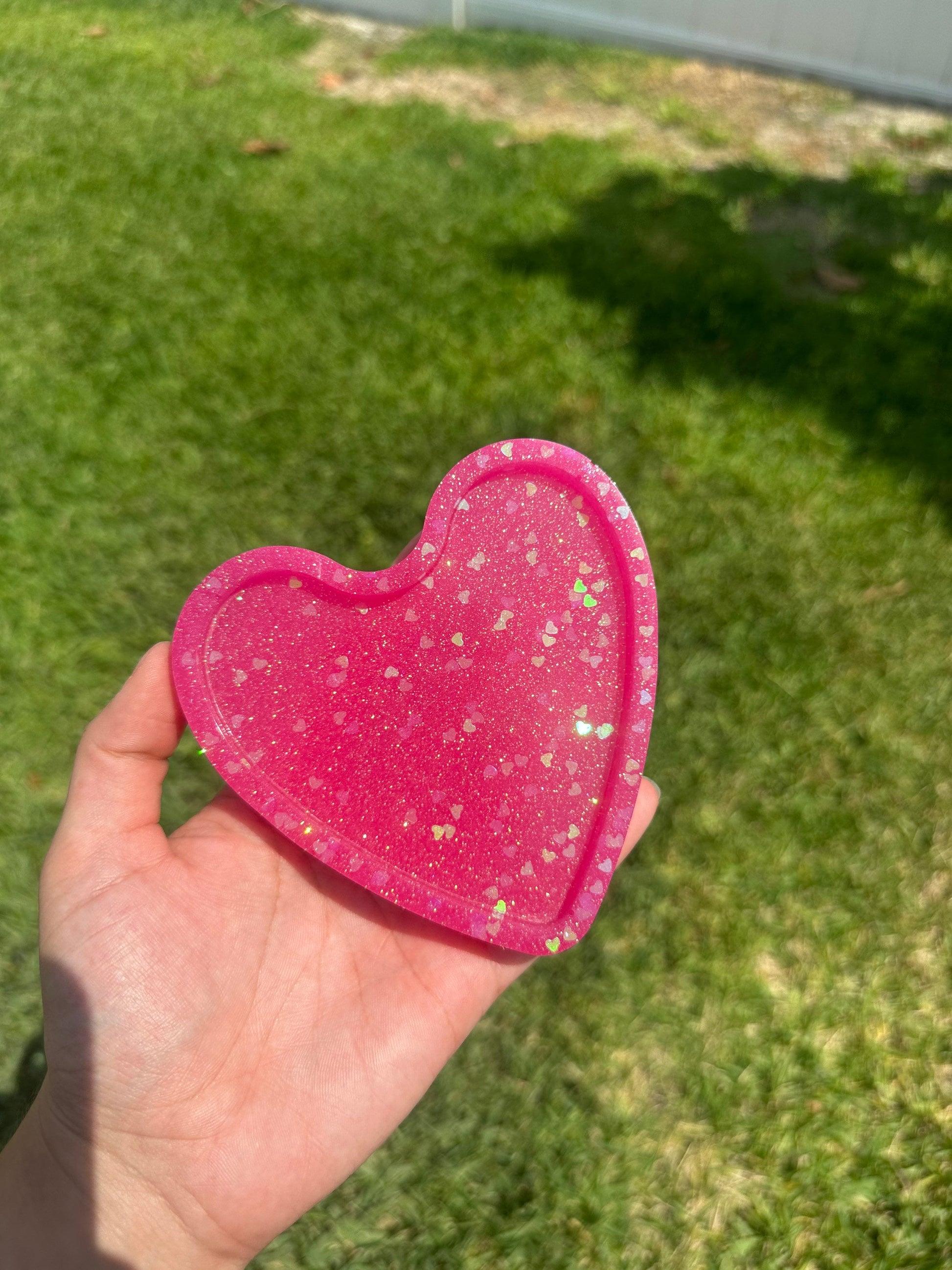 Hot Pink Glitter Heart Coaster image 0